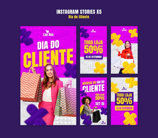 Dia do cliente template design