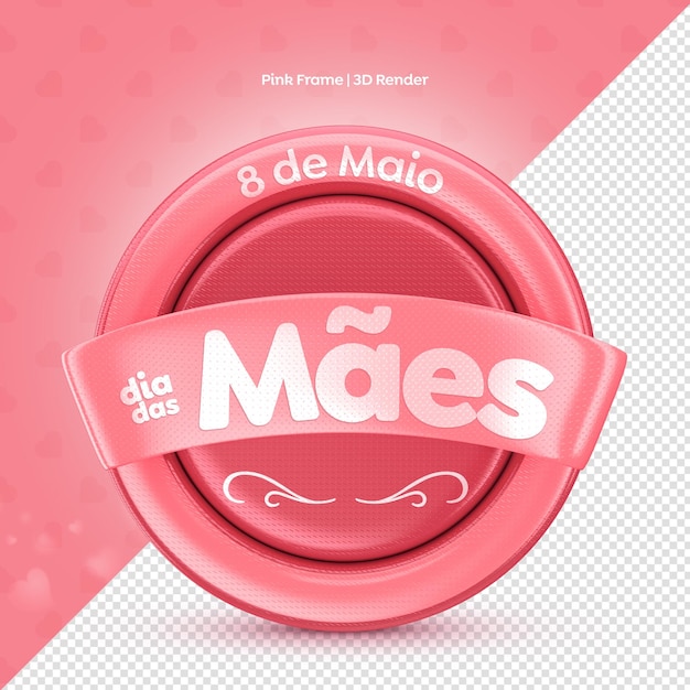 PSD dia das maes dzień matki etykieta 3d render dla mediów społecznościowych