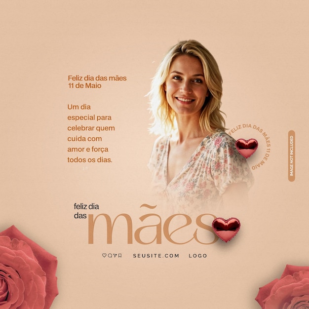 dia das maes flyer psd