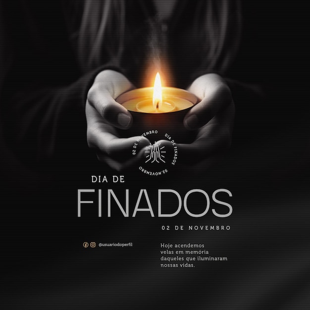 dia de finados 02 de november post psd sjabloon bewerkbaar