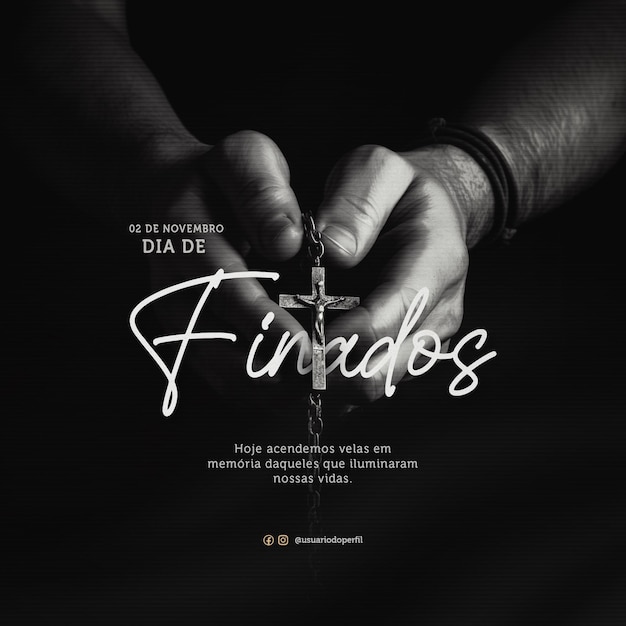 다이아 드 피나도스 (Dia de Finados) 2012년 11월 2일 PSD 템플릿
