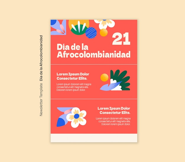 PSD dia de la afrocolombianidad viering sjabloon