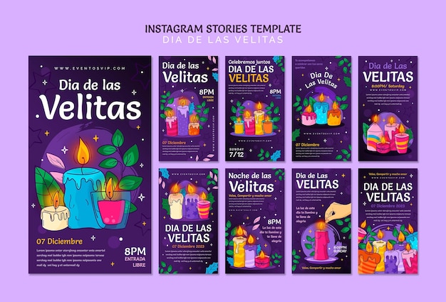 Dia de las velitas テンプレート デザイン