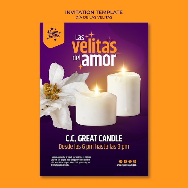 PSD dia de las velitas template design