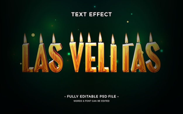 PSD dia de las velitas text effect