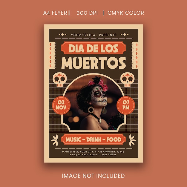 Dia de los muertos celebration flyer