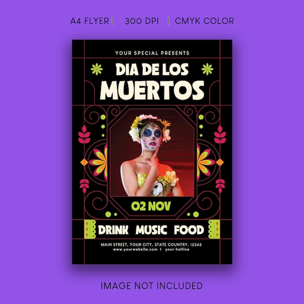 Dia de los muertos celebration flyer