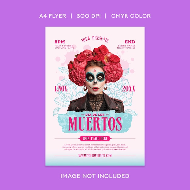 PSD dia de los muertos flyer