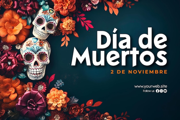 PSD sfondo di celebrazione del dia de muertos