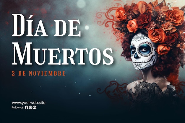 Dia de muertos celebration background