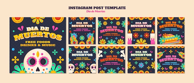 Dia de muertos celebration instagram posts