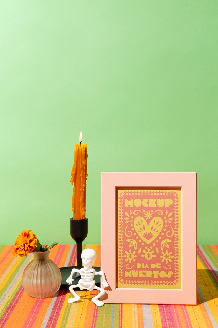 PSD dia de muertos  celebration  mockup