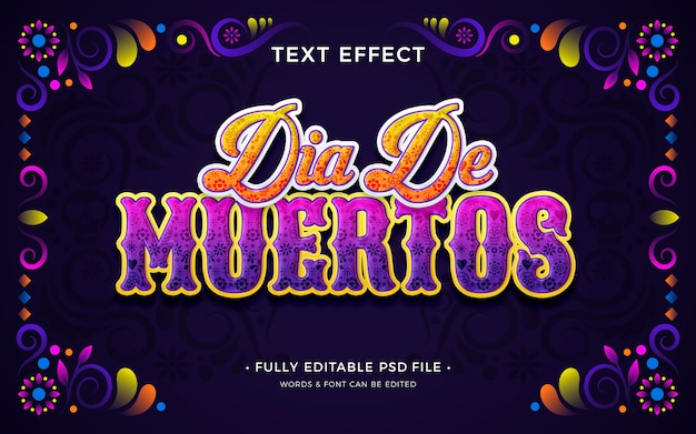 PSD dia de muertos text effect