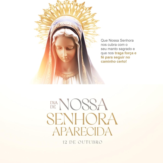 dia de nossa senhora concept virgen mary 12 october post psd template editable
