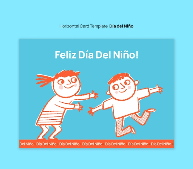 PSD dia del nino celebration card template