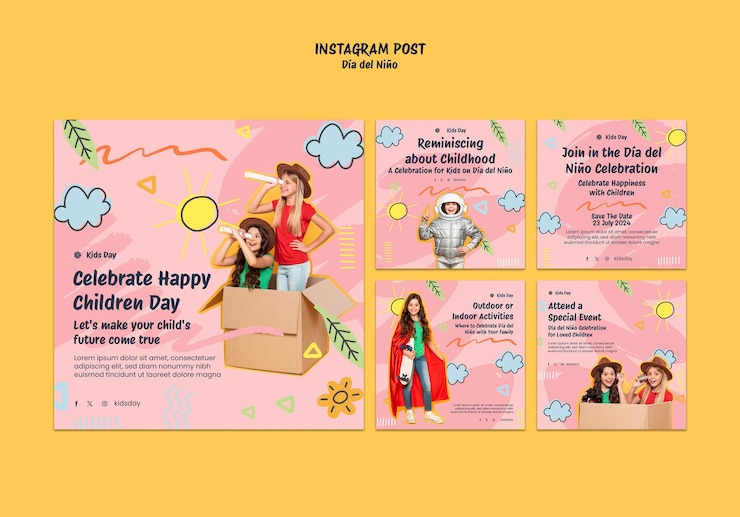 PSD dia del nino celebration  instagram posts