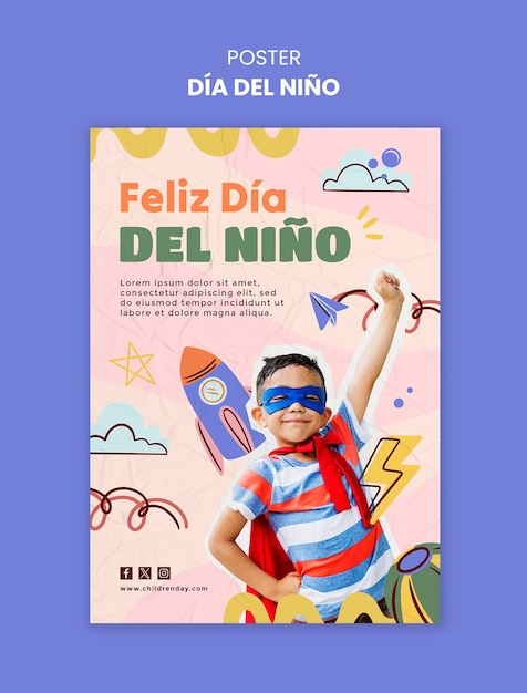 Dia del nino sjabloonontwerp