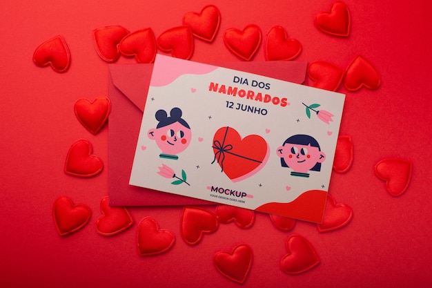 Dia dos namorados envelop mockup ontwerp