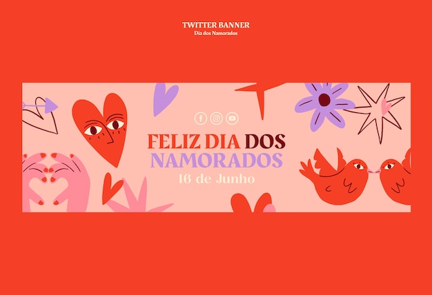 Dia dos namorados sjabloonontwerp
