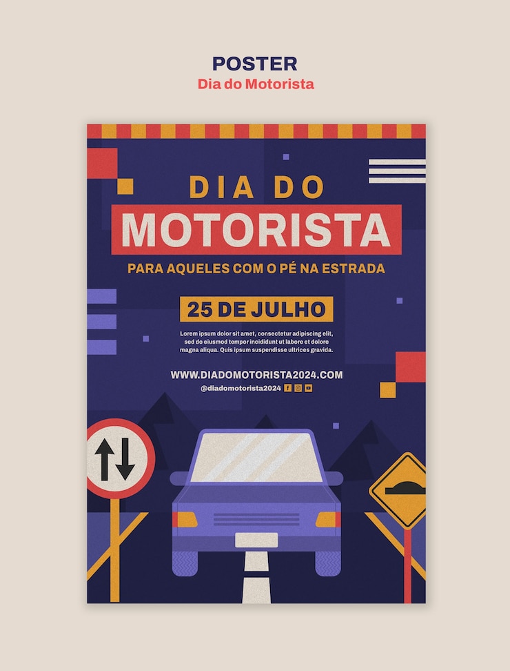 PSD dia do motorista celebration poster