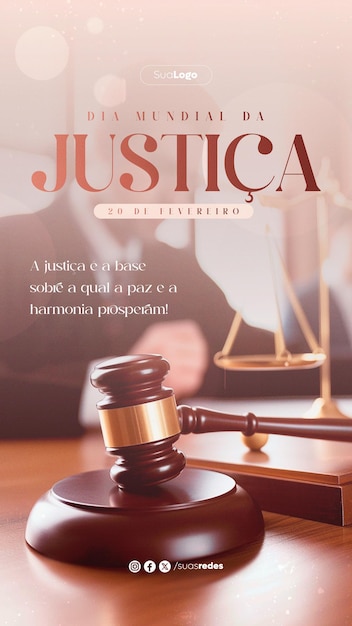 PSD dia mundial da justica social media post