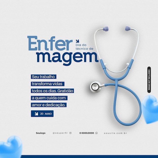 dia do tecnico em enfermagem flyer psd