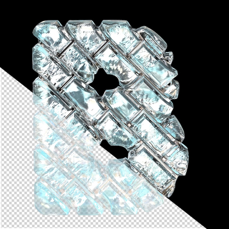 PSD diagonal ice brick letter b