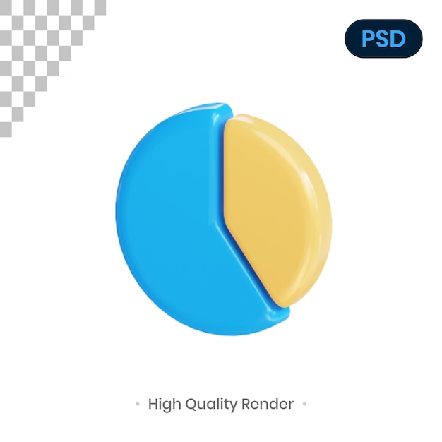 Диаграмма 3D визуализации иллюстрации Premium Psd