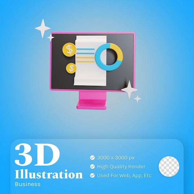 Illustrazione di affari del diagramma 3d