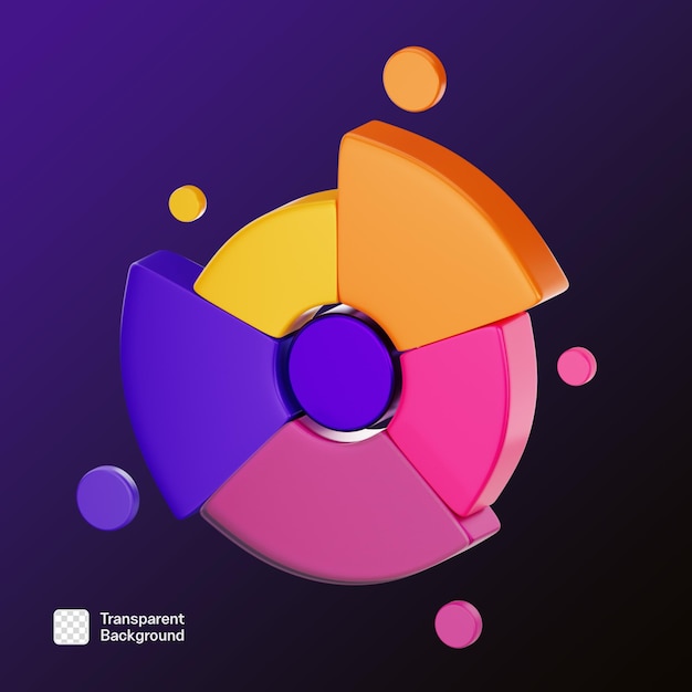 Diagram Chart Graph 3D Icon PNG Template