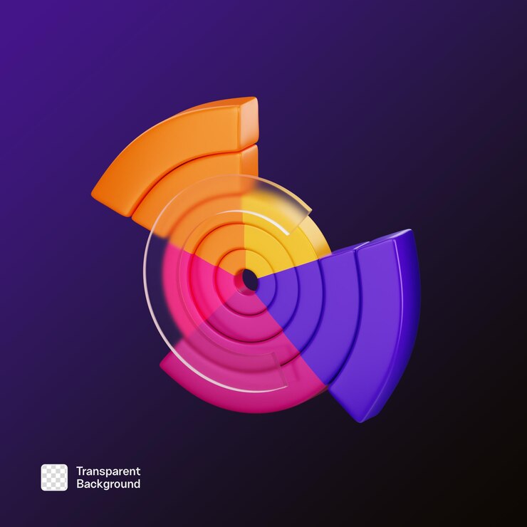 PSD diagram chart graph 3d icon png template