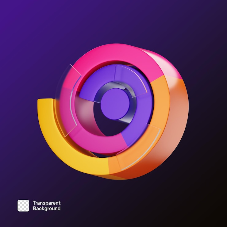 PSD diagram chart graph 3d icon png template