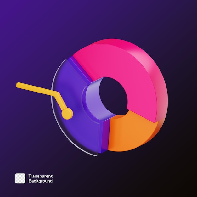 Diagram Chart Graph 3D Icon PNG Template