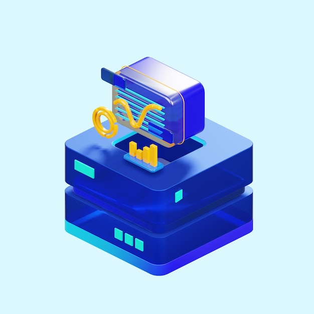 PSD diagram chart graph concept 3d render