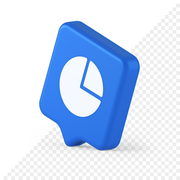 Diagram pie circle chart piece section 3d realistic speech bubble icon