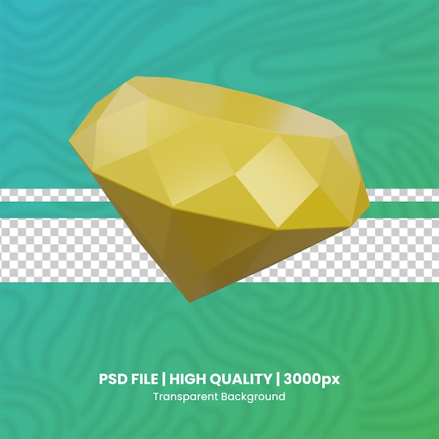 Diamant 3d hoge kwaliteit render transparante achtergrond
