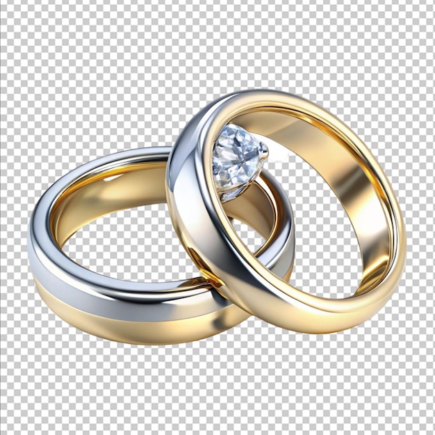 diamant trouwringen 3d realistische illustratie op witte achtergrond