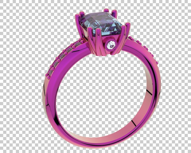 PSD diamanten ring op transparante achtergrond 3d-rendering illustratie