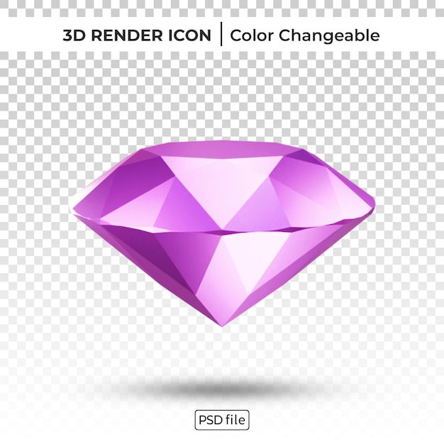 Icona modificabile del colore del rendering 3d del diamante