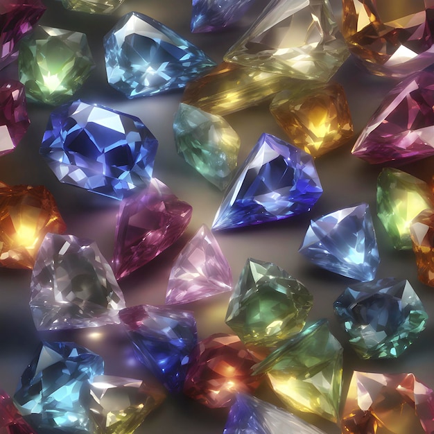 PSD diamond colorful gemstone illustration