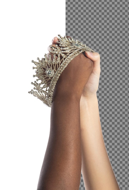 PSD diamond crown for winner miss beauty pageant contest competition international final round event multinational multiracial multiethnic people around world to join beautiful person anti no racism