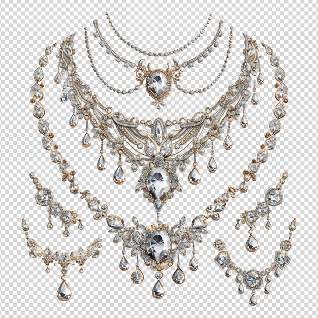 Diamond jewellery isolated on transparent background