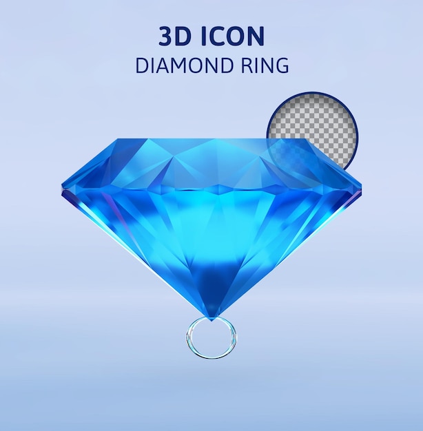 Diamond ring 3d rendering illustration