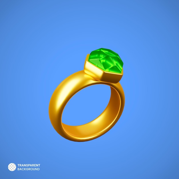 Diamond ring isolated 3d icon