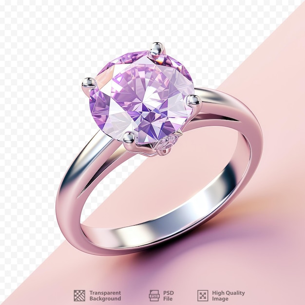 PSD diamond ring on a jewelry background