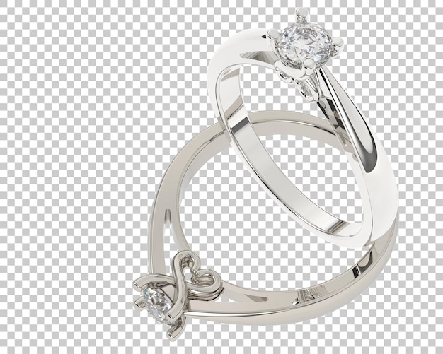 Кольцо с бриллиантом на прозрачном фоне 3d рендеринг иллюстрации