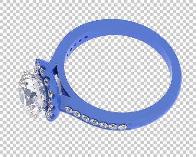 Кольцо с бриллиантом на прозрачном фоне 3d рендеринг иллюстрации