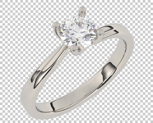 PSD diamond ring on transparent background 3d rendering illustration