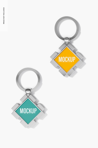 Diamond Shaped Keychains Mockup