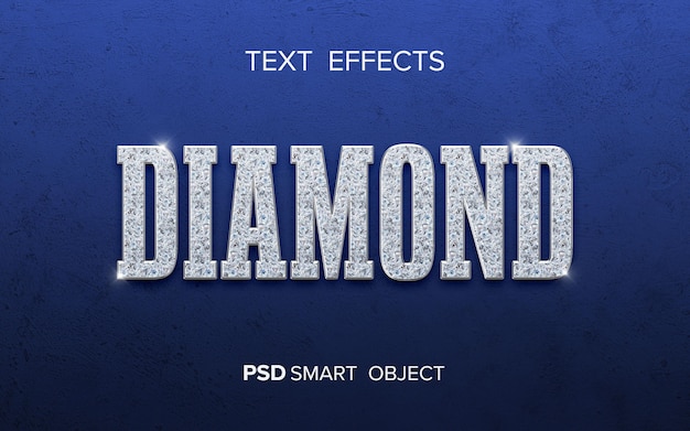 PSD design effetto testo diamante